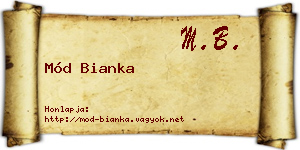 Mód Bianka névjegykártya
