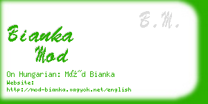 bianka mod business card